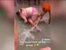 Spring Break Gone Wild! Bikini-Clad College Co-Eds Brawl on the Beach in Fort Lauderdale (VIDEO)