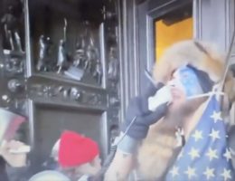 Video of Jacob Chansley “QAnon Shaman” Reading Trump’s Tweet to Protesters Resurfaces – Telling Them to “Go Home” and “Stay Peaceful”