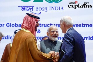 US President Joe Biden, PM Modi and Saudi Crown Prince Mohammed bin Salman during G20 summit in New Delhi. (Credits: AP)