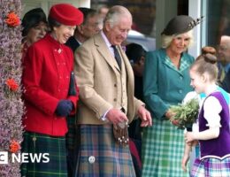 King Charles dons new tartan for Highland games in Braemar