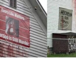 Maine Church Vandalized With ‘Queer Love’ and ‘Abortion is a Human Right’